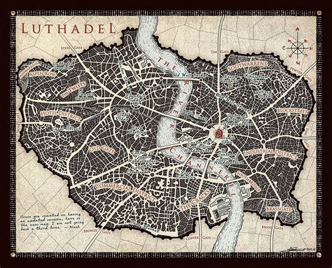 Mapa Luthadel Brandon Sanderson Fantasy City Map Mistborn The Final