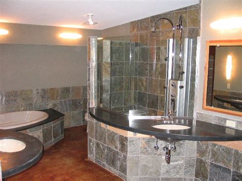 The unique colors and textures of slate tiles will surely appeal to. Bathroom ideas: Slate Tile Bathroom