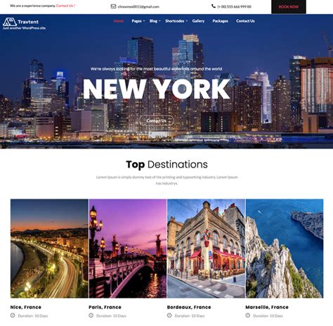 Free Tour Wordpress Theme For Travel Agency Business