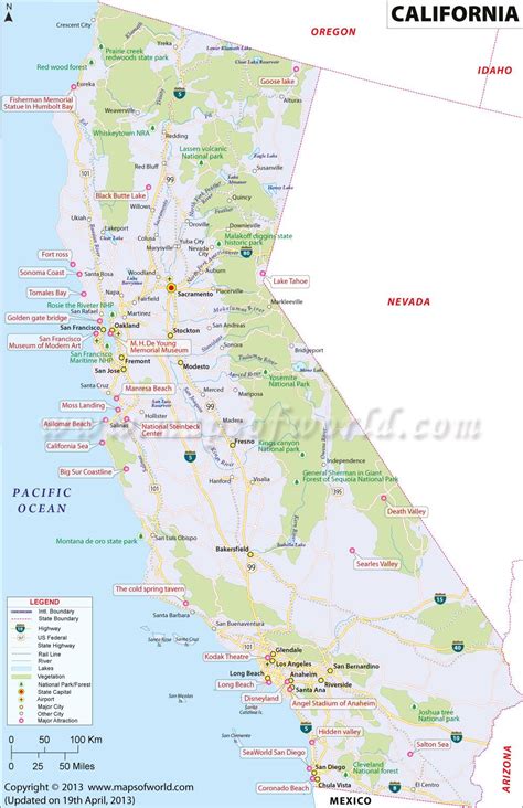 California Mileage Map