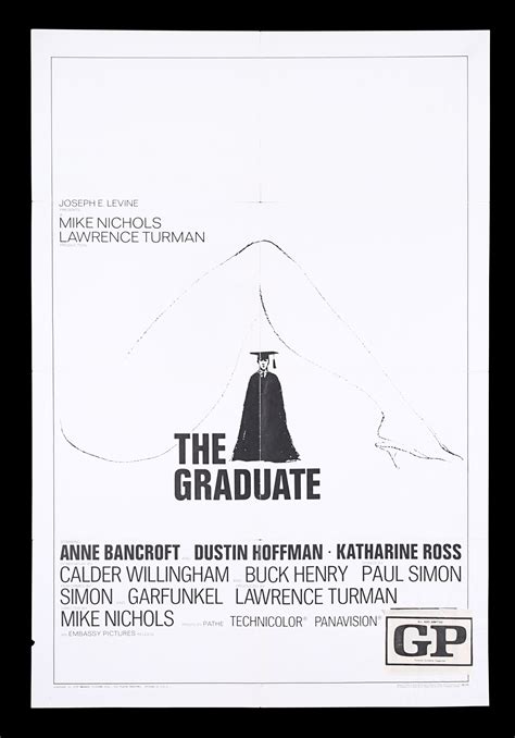 Sold Price The Graduate 1968 Us One Sheet Poster Style B Pre Awards Embassy Releasing