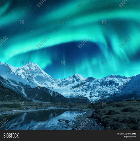 Aurora Borealis Over Image And Photo Free Trial Bigstock