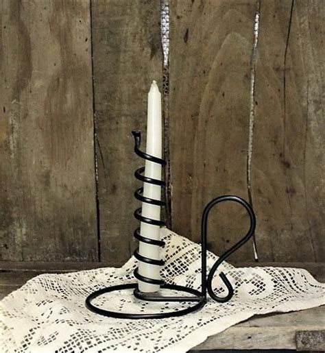 Vintage Forged Iron Spiral Candleholder Taper Candle Etsy Candle