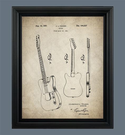 Fender Guitar Patent Print Guitar Print Guitar Art Etsy