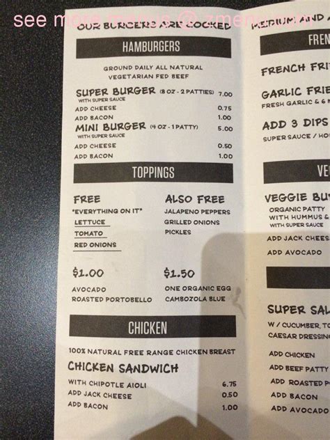 Online Menu Of Super Duper Burgers Restaurant Novato California