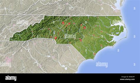 North Carolina Shaded Relief Map Stock Photo Alamy
