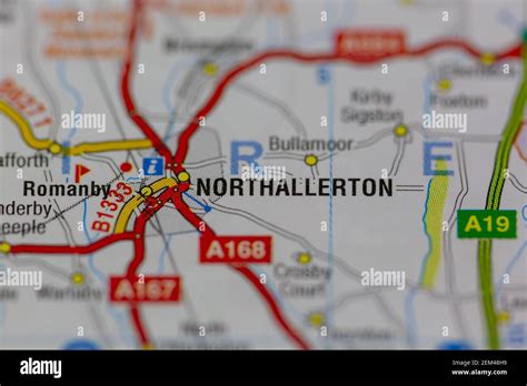 Northallerton Shown On A Road Map Or Geography Map Stock Photo Alamy