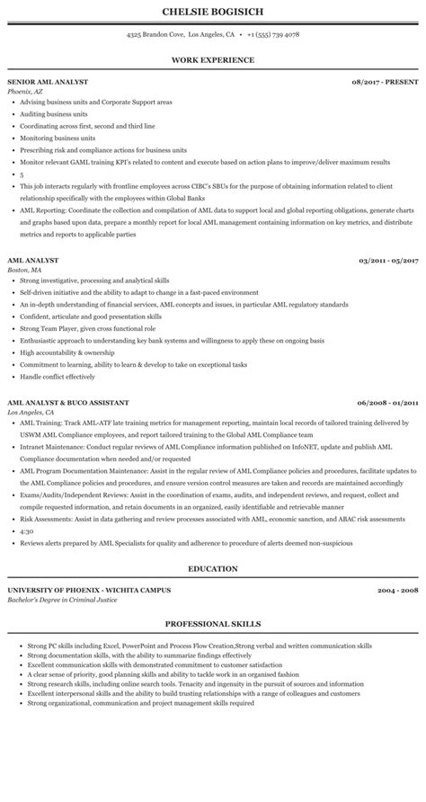 Aml Analyst Resume Terrancemadrigal Blog