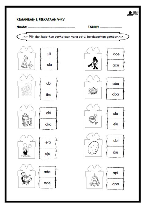 Lembaran Kerja Prasekolah Vkv Koleksi Lembaran Kerja Bm Koleksi