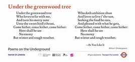 Under the greenwood tree - Poems on the Underground