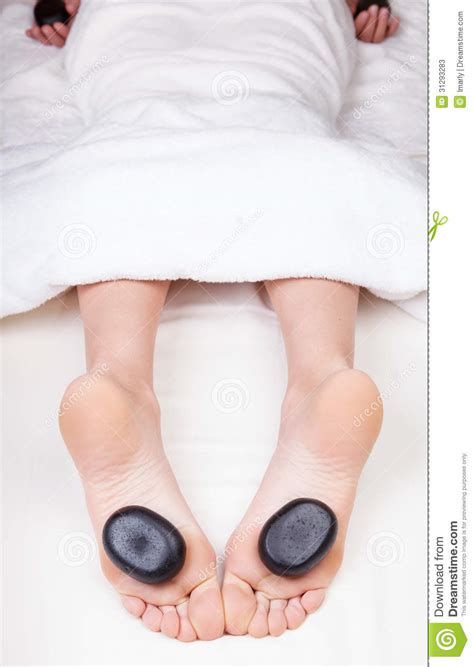 Hot Stone Foot Massage Stock Image Image Of Towel Lying 31293283