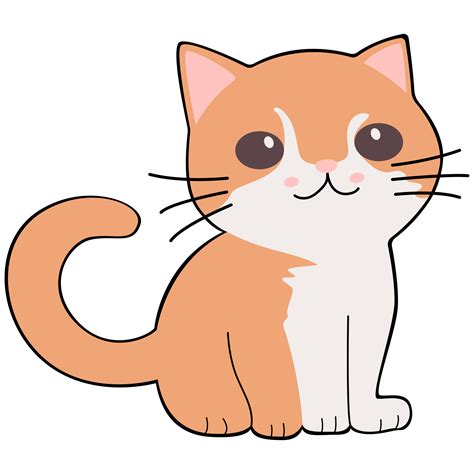Cat Clipart Icon Flat Design On Transparent Background Animal Isolated