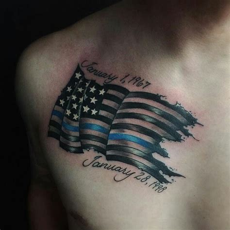 24 Best Cool Thin Blue Line Tattoos Ideas