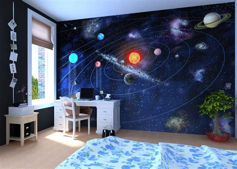 Solar System Wall Mural Wallpaper Photowall Home Decor Fototapet