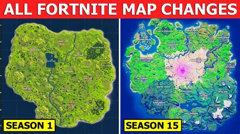 Evolution Of The Entire Fortnite Map Season 1 Season 15 All Map