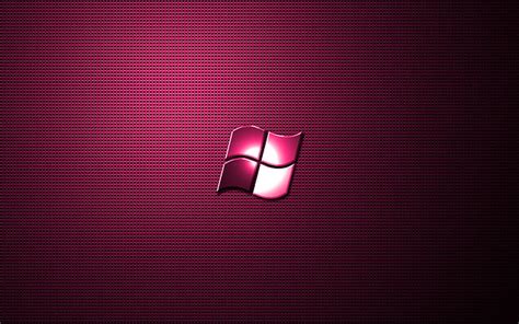 Windows Pink Logo Artwork Metal Grid Background Windows Logo