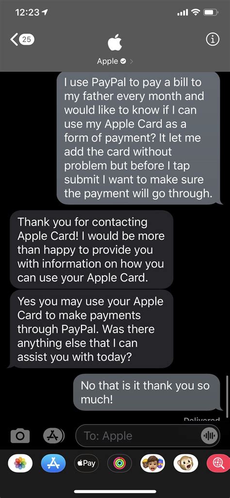 Kindly note that your credit card provider will likely consider your transfer a cash advance, resulting in both a higher rate of interest and a cash advance fee. I have great news for Paypal users! APPLE CARD CAN BE USED TO PAY PEOPLE! Just sent my father in ...
