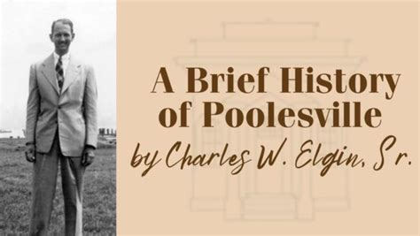 A Brief History Of Poolesville By Charles W Elgin Sr Poolesville
