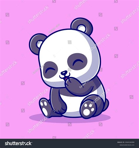 Cute Panda Laughing Cartoon Vector Icon Stock Vector Royalty Free