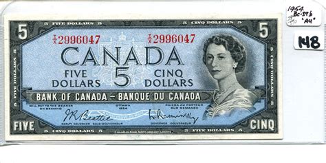 1954 Bank Of Canada Five Dollar Bill