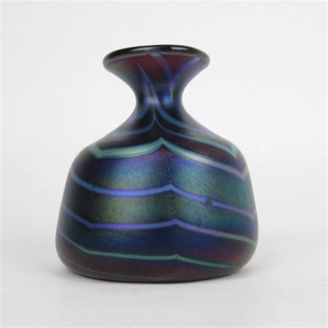 Charles Lotton Signed Art Glass Bud Vase