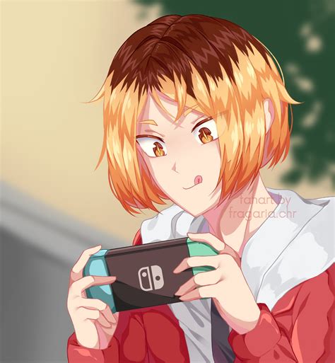 Kenma Playing With A Nintendo Switch Rhaikyuu