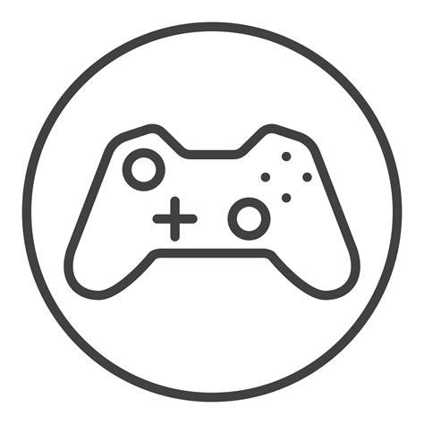 Gamepad In Circle Vector Gaming Device Icon Or Sign In Thin Line Style