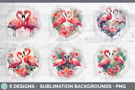 Valentines Flamingo Background Grunge Sublimation Backgrounds By