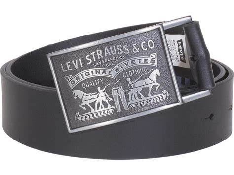 Levi S Men S Genuine Bridle Leather Belt Plaque Buckle Snap Closure EBay
