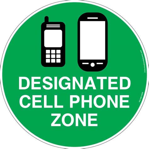 Floor Decal Round Designated Cell Phone Zone Visual Workplace Inc