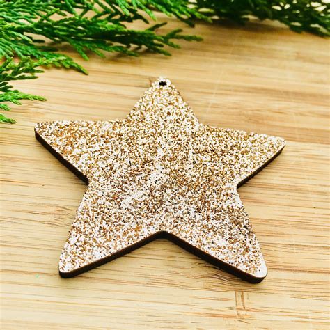 Christmas Star Decoration For Tree Gold Christmas Tree Bauble Etsy Uk