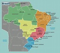 Large Brazil regions map | Brazil | South America | Mapsland | Maps of ...