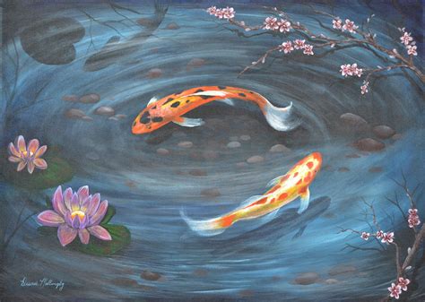 Koi Pond Painting By Desiree Mattingly