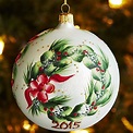 European Glass Merry Christmas Scene Ornament | Painted christmas ...