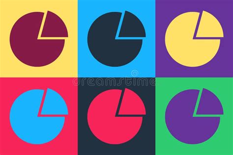 Pop Art Pie Chart Infographic Icon Isolated On Color Background