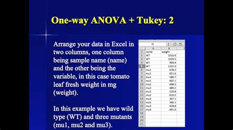Anova One Way With Tukey Hsd In R Youtube