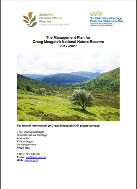 Creag Meagaidh Nnr Management Planning Documents Naturescot