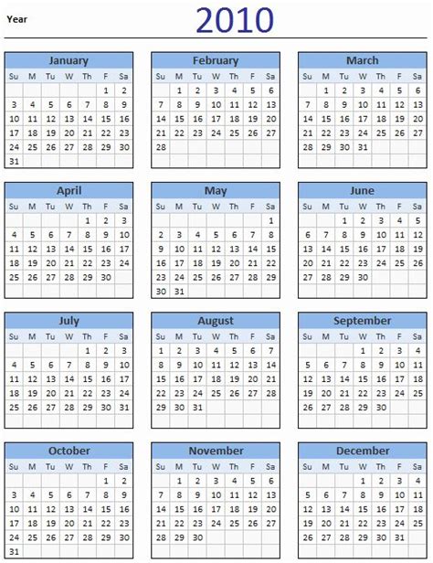 Excel 2010 Calendar Template Luxury Free 2010 Calendar Download And