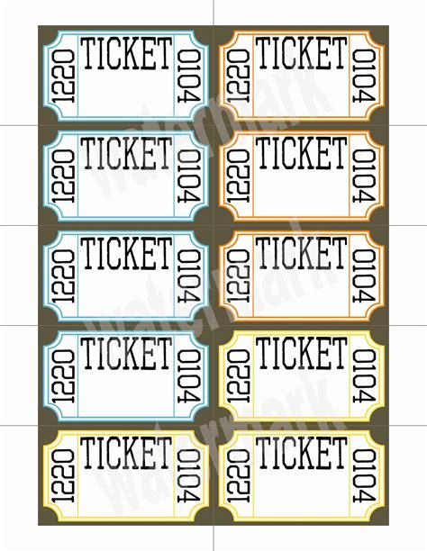 prize tickets printable