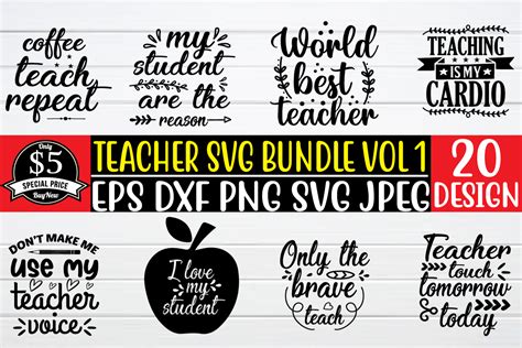 Teacher Svg Bundle Vol1 Bundle · Creative Fabrica