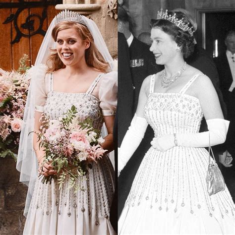princess beatrice s wedding dress was a stunning vintage gown on loan from queen elizabeth