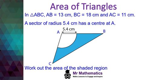 Area Of Non Right Angled Triangles As Maths Mr Mathematics Youtube