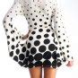 Sexy Polka Dot Mini Dress With Attached Sleeves At Side