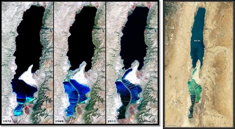 Satellite Images Revealing The Dead Seas Shrinkage In Surface Area And