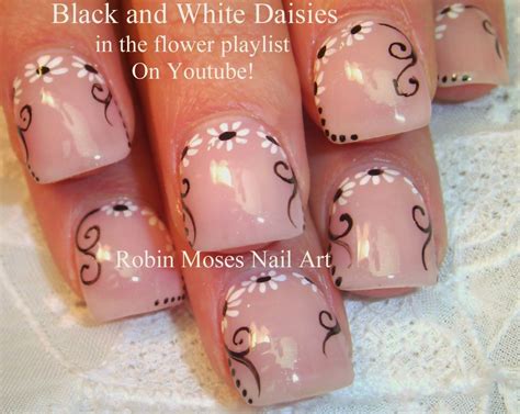 Nail Art By Robin Moses Diy Nail Art Easy Nail Art Simple Nail Art Daisy Nail Design