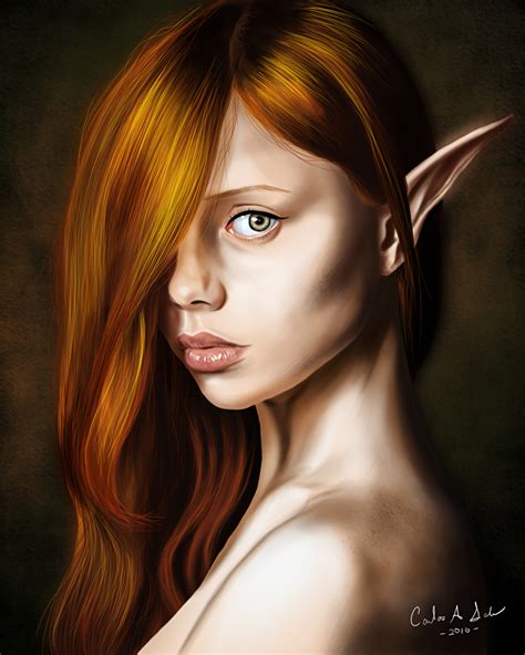 Photo Elf Redhead Girl Terry Hair Fantasy Glance