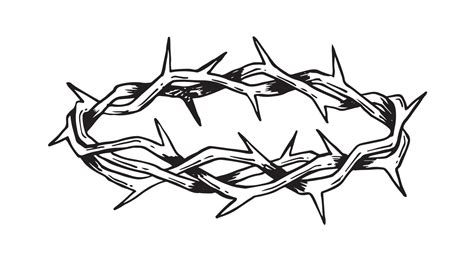Crown Of Thorns Hand Drawn Illustration On White Background 7446049