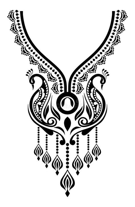 Neck Line Baroque Design For Embroidery Stock Vector Illustration Of