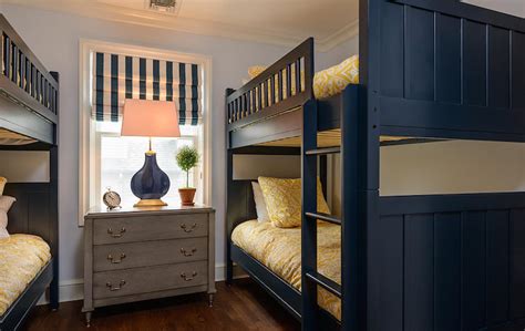 Navy Bunk Beds Transitional Boys Room Space Saavy Design