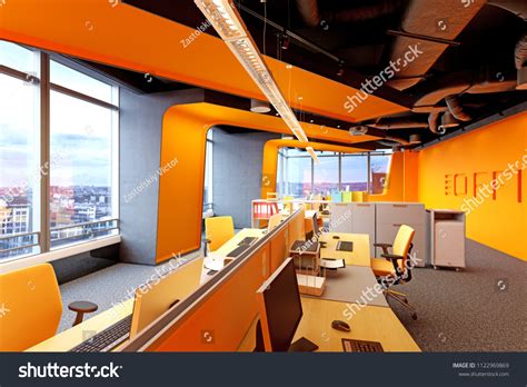 Modern Loft Office Interior 3d Rendering Stock Illustration 1122969869